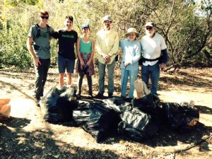 Volunteers after a clean-up at Glen Annie Creek. Photo by Brian Trautwein.