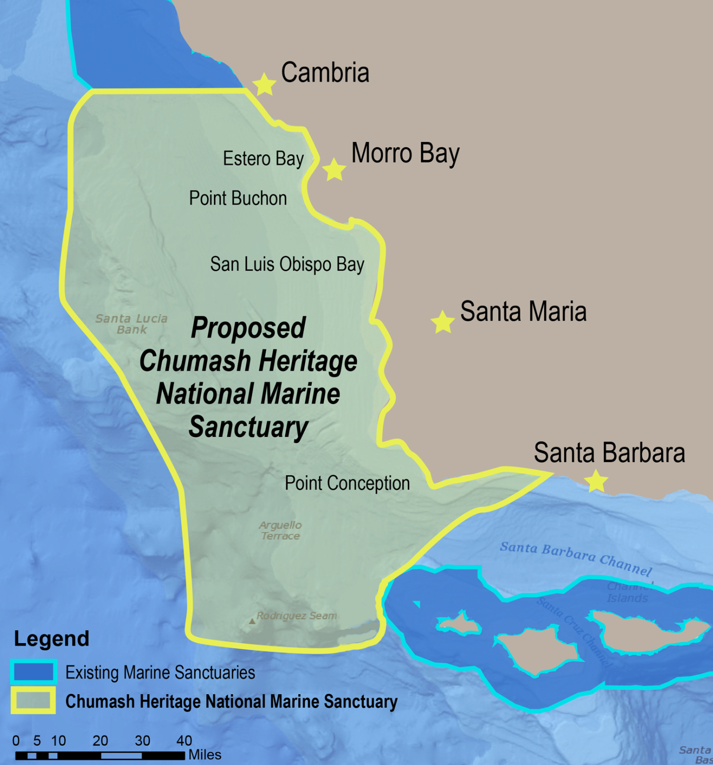 Chumash Heritage National Marine Sanctuary Map